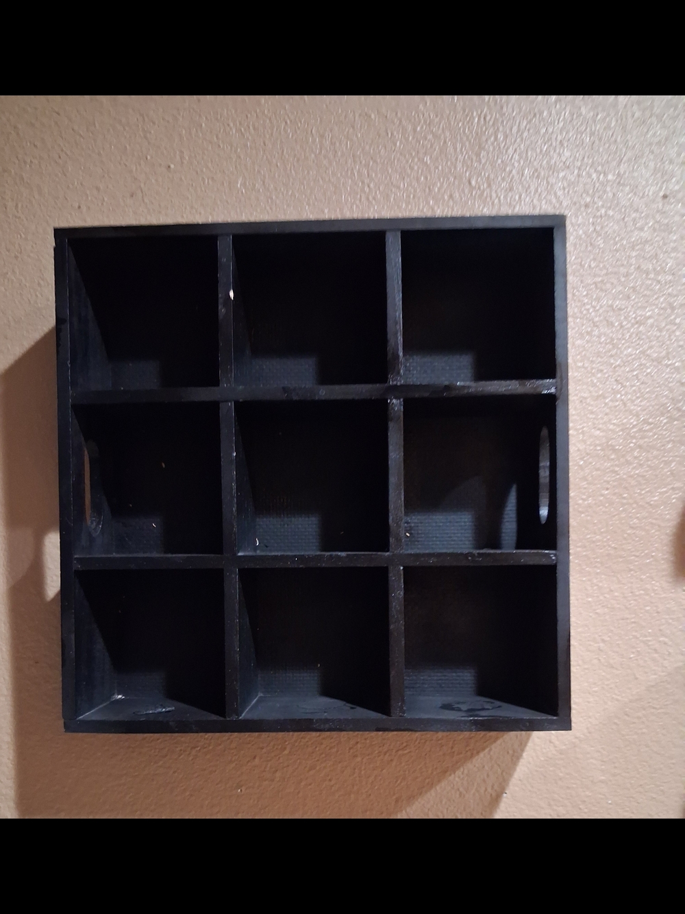 Black 9-Compartment Wooden Shelf Cubby